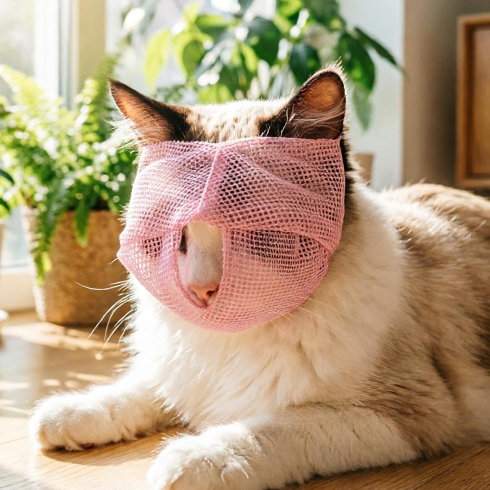 Pet Supplies Vet - Дышащий сетчатый намордник для кошек, регулируемый,