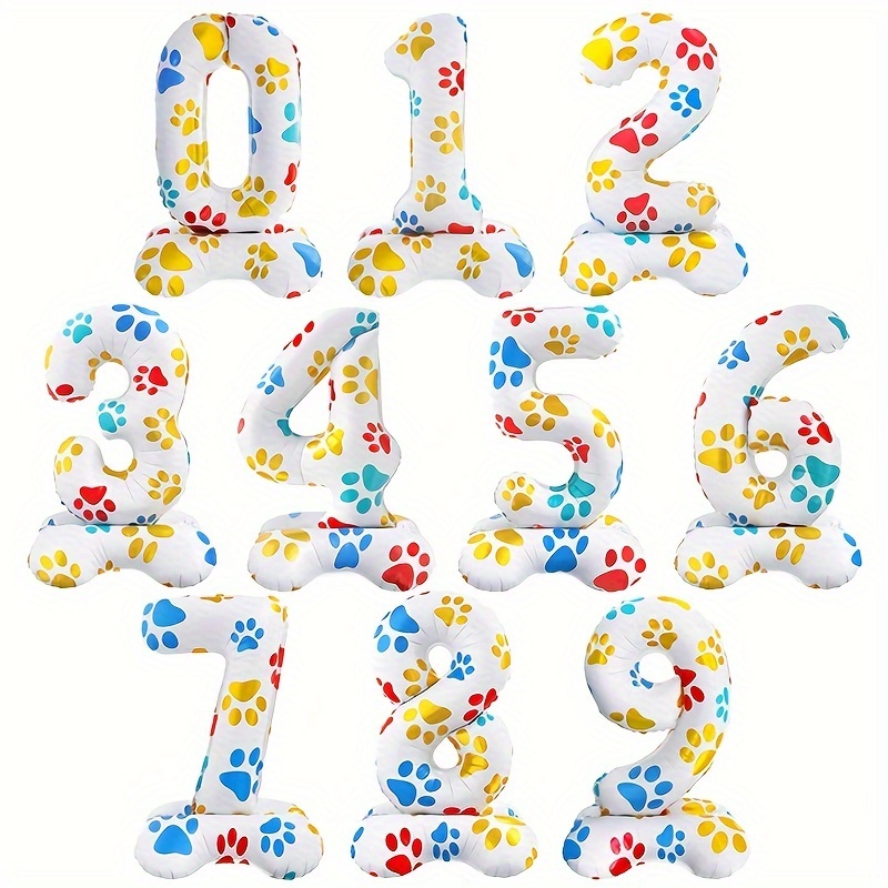 Pet Supplies App - 1 шт. 16-дюймовый белый фольгированный шар-цифра